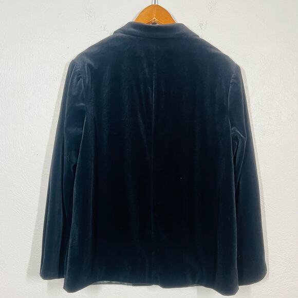 Vintage 80s Devon Velvet Blazer Oversized Jacket Black - 14 - Picture 2 of 5